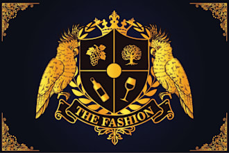 design family crest coat of arms heraldic and vintage logo