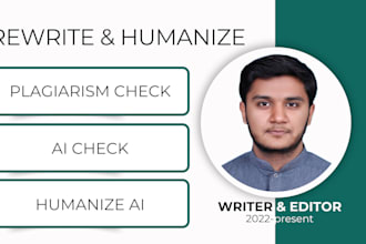 check plagiarism and ai reports rewrite and humanize text