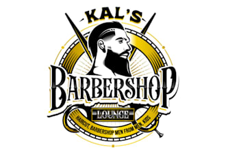 create barber and barber shop logo design