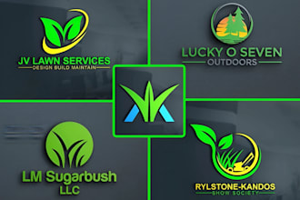 do landscape, farm, garden, lawn care and agriculture logo design