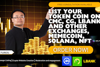 list your token coin on cmc cg lbank and other exchanges, memecoin,solana nft
