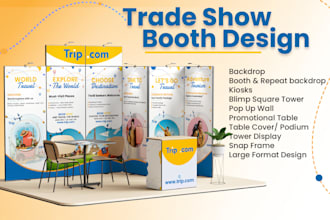 design trade show booth and backdrop for your exhibition