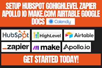 setup hubspot gohighlevel zapier apollo io make airtable google docs calendly