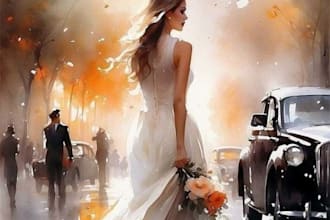 draw realistic digital oil painting from your photo