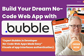 build custom dream web and app with bubble io no code development services