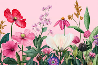 draw botanical illustration art for you