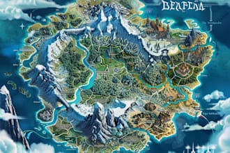 make vintage treasure hunt and fantasy maps for dnd games, rpg game, books