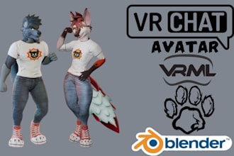 do custom 3d vrchat vrc fursona character furry avatar vr nsfw model vtuber rig