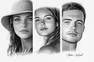 draw realistic pencil portraits, sketch from photos