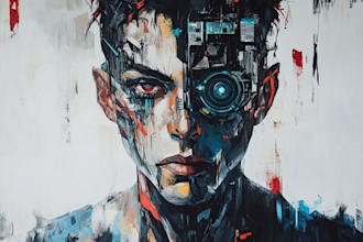 design stunning sci fi, cyberpunk, portrait art