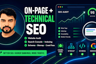 on page and technical SEO, website audit, google search console indexing