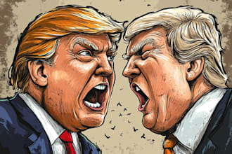 create a political or satirical cartoon