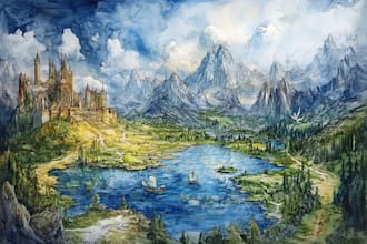make fantasy map illustration for dnd, novels and games