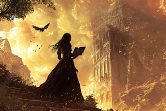 create professional fantasy book cover and sci fi book cover