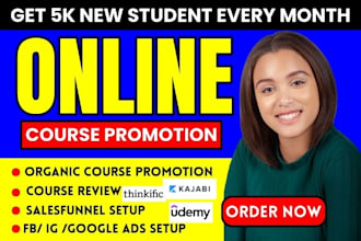 udemy online course promotion kajabi thinkific health fitness course salesfunnel