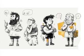 draw your character as a doodle, spray or sketch