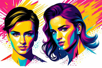 draw wpap pop art sport potrait