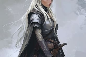 draw a dnd character art and dnd character illustration