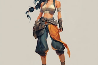 create an game character art and dnd character game art