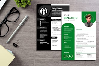 create professional eye catching resume design and CV design