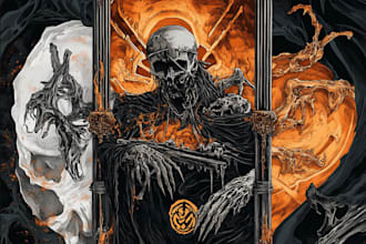 draw fantasy or dark creepy horror art illustration