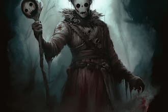 draw a horror and fantasy horror character art