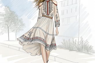 draw a fashion illustration or sketch