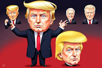 make a political caricature and cartoon art