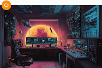 do environment cyberpunk theme concept art or illustration