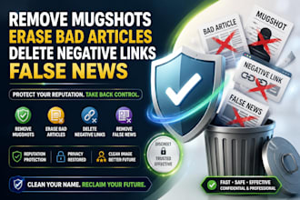 remove mugshots, erase bad articles,delete negative links,false news on google