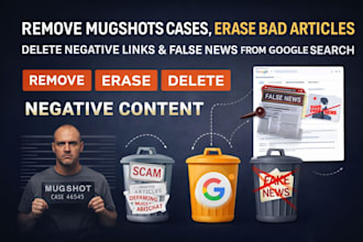 remove mugshots, erase bad articles,delete negative links,false news on google