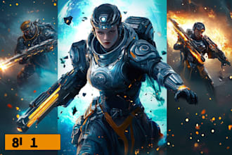 draw a sci fi character illustration or sci fi character