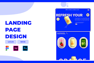 design a professional landing page UI UX in figma and xd