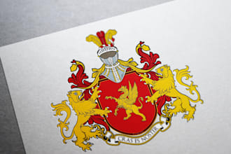 design heraldic, vintage, family crest, coat of arms logo and seal design