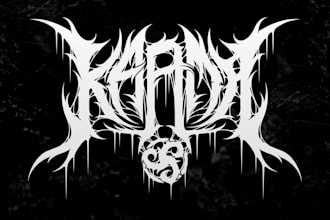 draw simple death or black metal logo