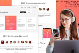 do integration and customize subscription in shopify