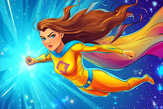 draw cartoon character superhero etc from your photos