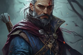create dnd character art and game character fantasy art