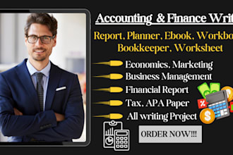 write accounting, tax, business, finance ebook, course, planner and workbook
