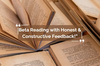 professional alpha beta read your book with honest feedback