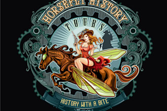 design historical western horse farm logo