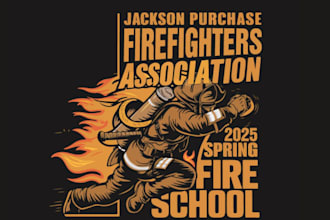 do premium quality firefighter logo hoodie and tshirt design