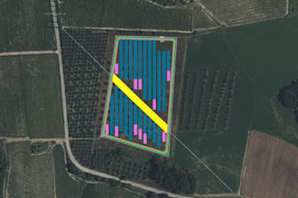 design a professional autocad layout for a utility scale photovoltaic plant