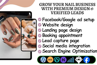 nail salon website nail salon leads beauty salon hair manicure med spa nail lead