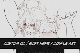 a sketch anime bl couple in manhwa style