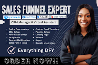 design kajabi sales funnel, kajabi automation, kartra landing page, data entry