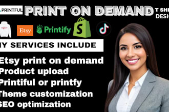 shopify etsy print on demand redesign shopify printful printfy etsy store