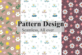 design repeat textile patterns for fabric, all over prints