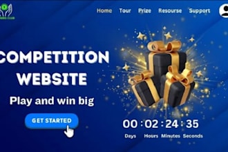 create a competitions, raffles website, giveaway website for raffle business