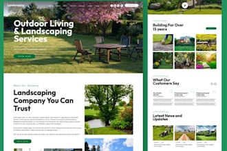 design and redesign landscaping lawn care gardening website using wix